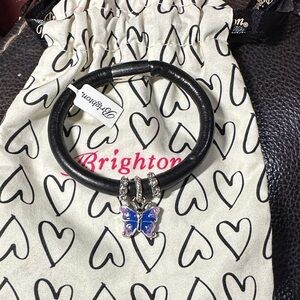 Brighton Black Bracelet with Purple and Blue Butterfly